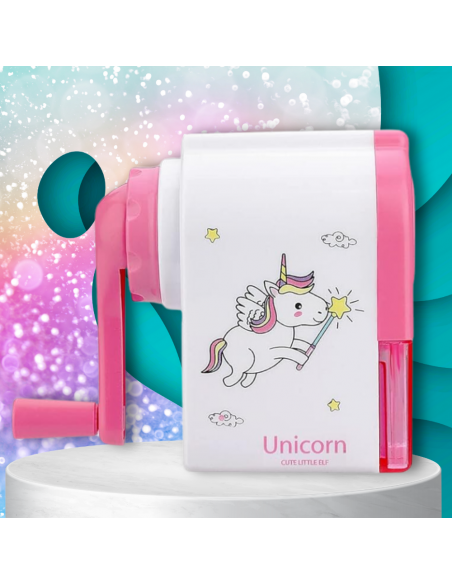 TEMPERÓWKA STRUGACZKA  Z POJEMNIKIEM RĘCZNA NA KORBKĘ NICEKIDS RÓŻOWA JEDNOROŻEC