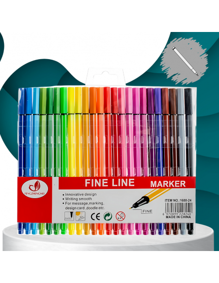 ZESTAW CIENKOPISÓW KOLOROWE CIENKOPISY NICEKIDS 24 KOLORY