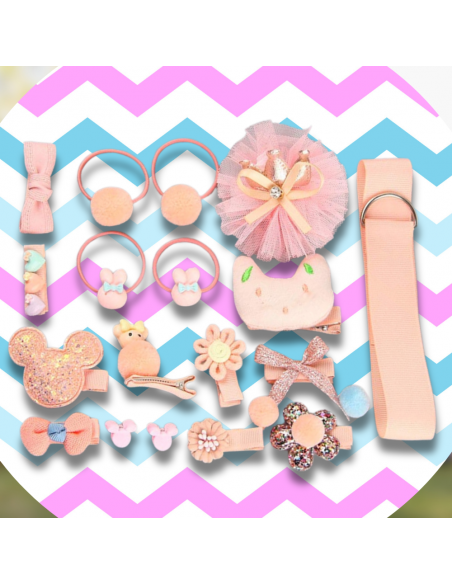 ZESTAW OZDÓB DO WŁOSÓW DLA DZIEWCZYNKI  GUMKI SPINKI + PUDEŁKO