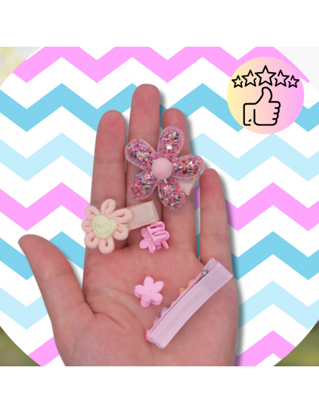ZESTAW OZDÓB DO WŁOSÓW DLA DZIEWCZYNKI  GUMKI SPINKI + PUDEŁKO