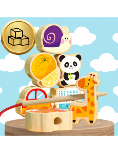 KORALIKI KLOCKI DREWNIANE DO...