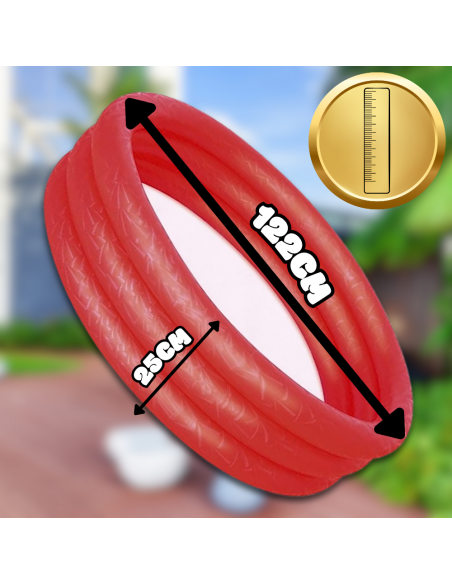 DMUCHANY BASEN BASENIK BRODZIK DLA DZIECI CZERWONY 122 CM X 25 CM BESTWAY