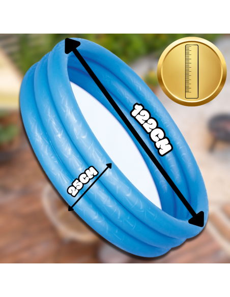 DMUCHANY BASEN BASENIK BRODZIK DLA DZIECI NIEBIESKI 122 CM X 25 CM BESTWAY