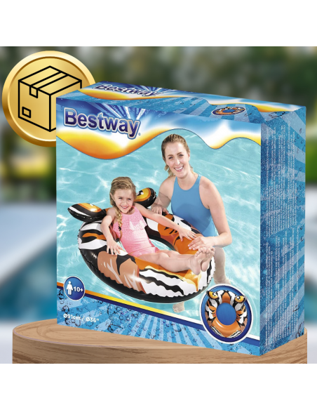 BESTWAY KOŁO DMUCHANE DO PŁYWANIA KÓŁKO PLAŻOWE TYGRYS DUŻE 91 CM