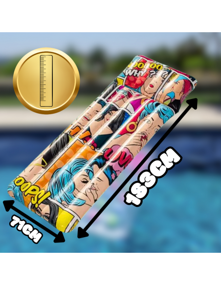 BESTWAY MATERAC DMUCHANY DO PŁYWANIA PLAŻOWY NA BASEN KOMIKS 183cm