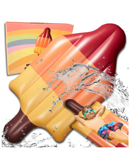 MATERAC DMUCHANY DO PŁYWANIA PLAŻA NA BASEN LÓD NA PATYKU  DUŻY XXL