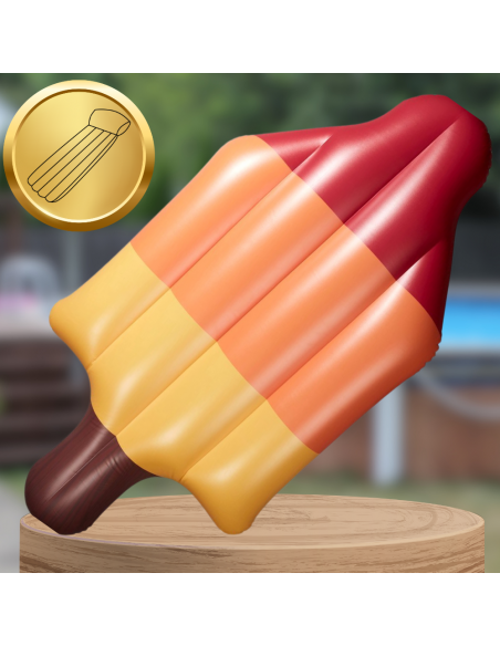 MATERAC DMUCHANY DO PŁYWANIA PLAŻA NA BASEN LÓD NA PATYKU  DUŻY XXL