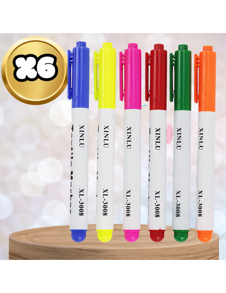 Pisaki Do Tkanin Ubrań Koszulek Markery Flamastry Mazaki Zestaw 6 kolorów