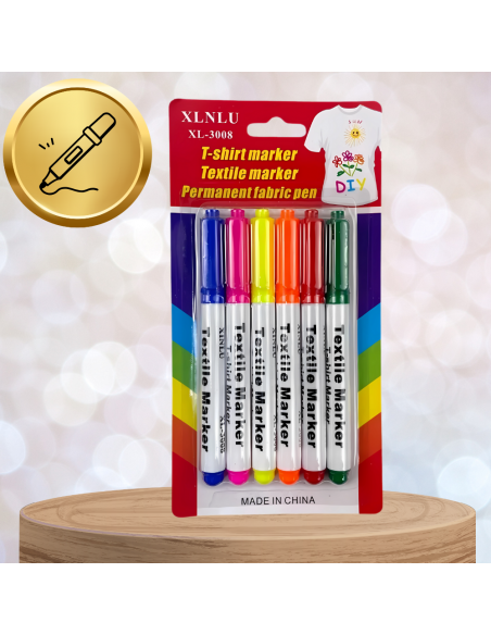 Pisaki Do Tkanin Ubrań Koszulek Markery Flamastry Mazaki Zestaw 6 kolorów