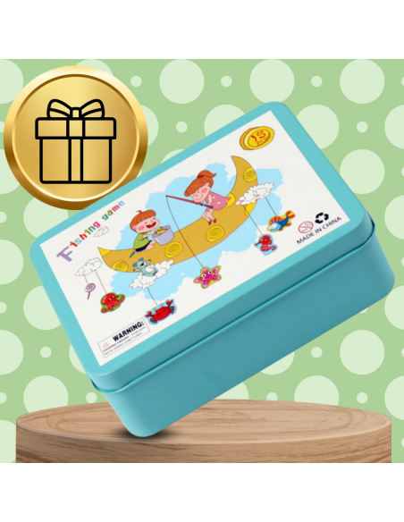 RYBKI DO ŁOWIENIA GRA ZRĘCZNOŚCIOWA WĘDKA DREWNIANE W METALOWEJ PUSZCE