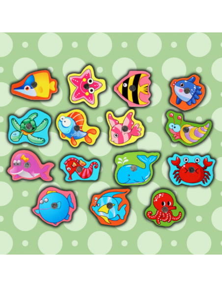 RYBKI DO ŁOWIENIA GRA ZRĘCZNOŚCIOWA WĘDKA DREWNIANE W METALOWEJ PUSZCE