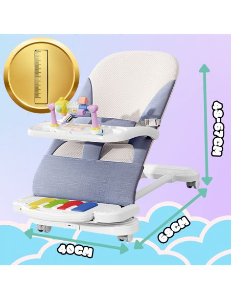 LEŻACZEK DLA NIEMOWLĄT BUJACZEK SKŁADANY NICEKIDS + PIANINKO GRZECHOTKI ZABAWKI GRAJĄCE