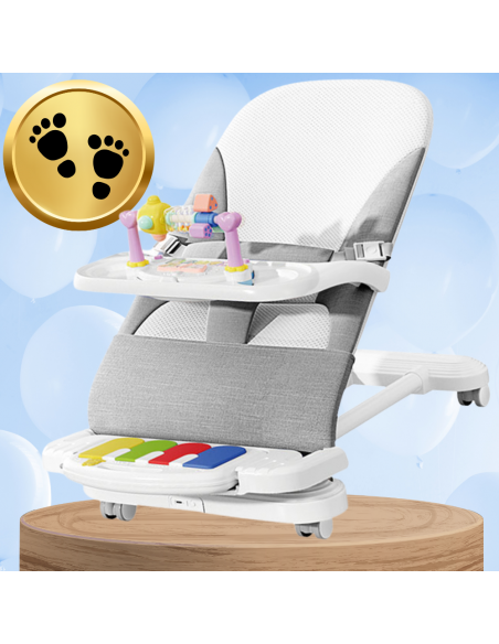 LEŻACZEK DLA NIEMOWLĄT BUJACZEK SKŁADANY NICEKIDS + PIANINKO GRZECHOTKI ZABAWKI GRAJĄCE