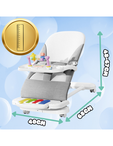 LEŻACZEK DLA NIEMOWLĄT BUJACZEK SKŁADANY NICEKIDS + PIANINKO GRZECHOTKI ZABAWKI GRAJĄCE