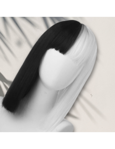 PERUKA WŁOSY KRÓTKIE CZARNO BIAŁE Z...