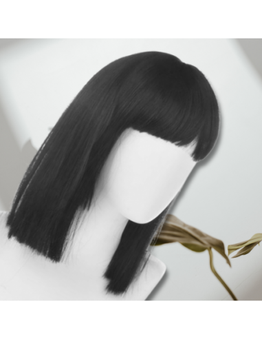 PERUKA WŁOSY KRÓTKIE CZARNE Z GRZYWKĄ...