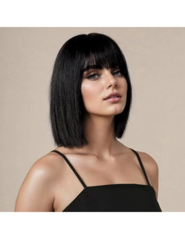 PERUKA WŁOSY KRÓTKIE CZARNE Z GRZYWKĄ...