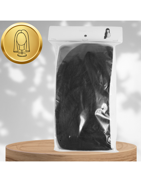 PERUKA WŁOSY DŁUGIE CZARNE Z GRZYWKĄ KARNAWAŁ PARTY FOTOBUDKA PANIEŃSKI URODZINY