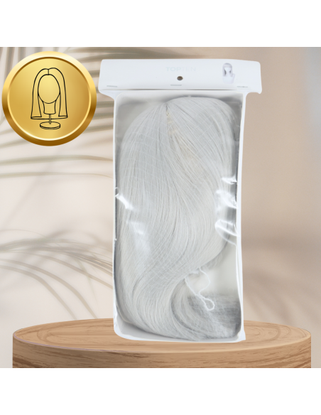 PERUKA WŁOSY KRÓTKIE SIWE Z GRZYWKĄ KARNAWAŁ PARTY FOTOBUDKA PANIEŃSKI URODZINY