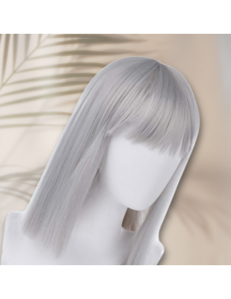 PERUKA WŁOSY KRÓTKIE SIWE Z GRZYWKĄ KARNAWAŁ PARTY FOTOBUDKA PANIEŃSKI URODZINY