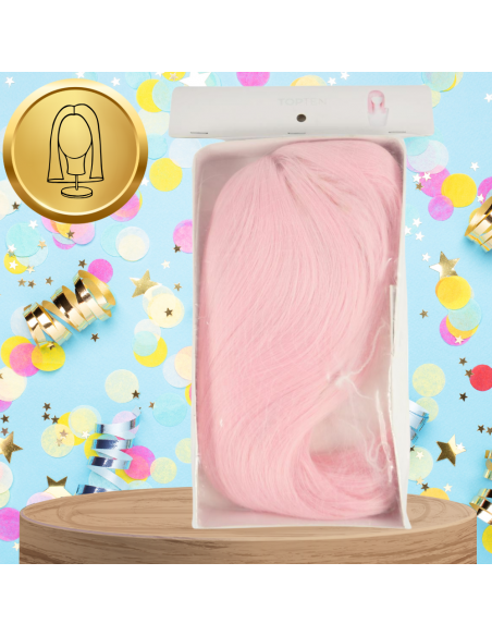 PERUKA WŁOSY DŁUGIE RÓŻOWA Z GRZYWKĄ KARNAWAŁ PARTY FOTOBUDKA PANIEŃSKI URODZINY