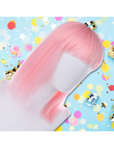 PERUKA WŁOSY DŁUGIE RÓŻOWA Z GRZYWKĄ...