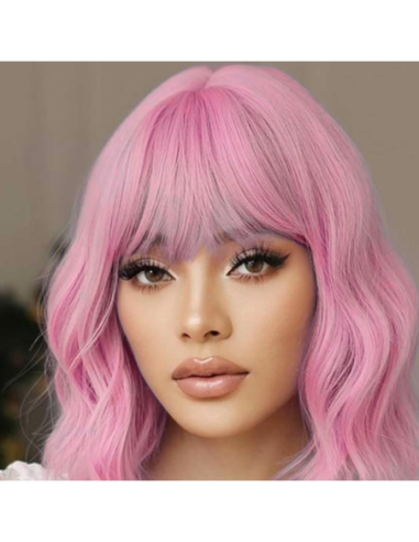 PERUKA WŁOSY DŁUGIE RÓŻOWA Z GRZYWKĄ...