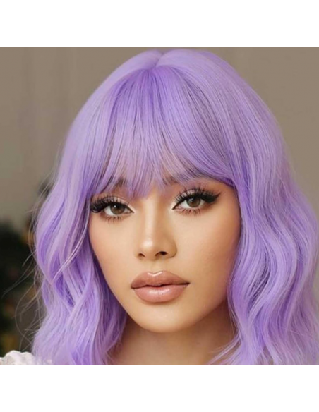 PERUKA WŁOSY DŁUGIE FIOLETOWA Z GRZYWKĄ KARNAWAŁ PARTY FOTOBUDKA PANIEŃSKI URODZINY