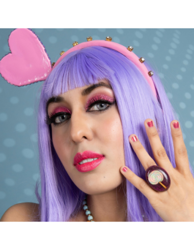 PERUKA WŁOSY DŁUGIE FIOLETOWA Z...