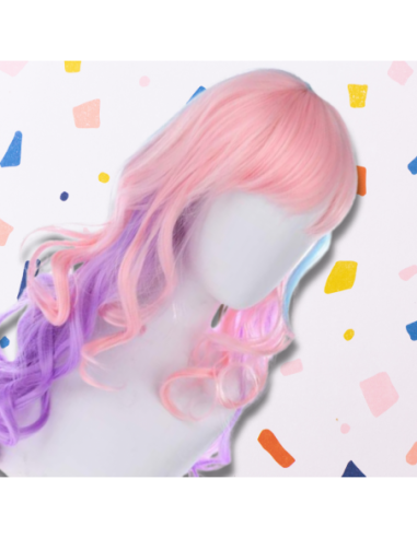 PERUKA WŁOSY DŁUGIE RÓŻOWO FIOLETOWA...