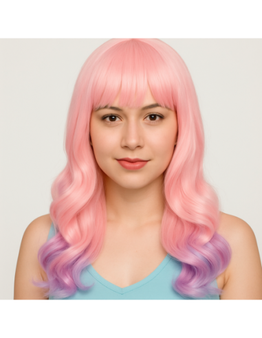 PERUKA WŁOSY DŁUGIE RÓŻOWO FIOLETOWA...