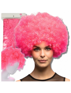 PERUKA WŁOSY RÓŻOWE AFRO...