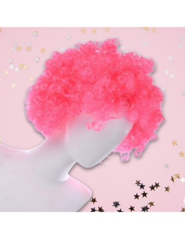 PERUKA WŁOSY RÓŻOWE AFRO KARNAWAŁ...