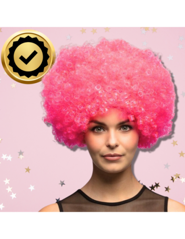 PERUKA WŁOSY RÓŻOWE AFRO KARNAWAŁ...