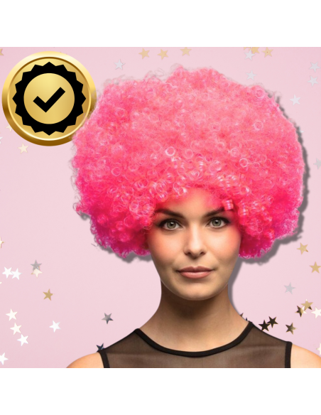 PERUKA WŁOSY RÓŻOWE AFRO KARNAWAŁ PARTY FOTOBUDKA PANIEŃSKI URODZINY