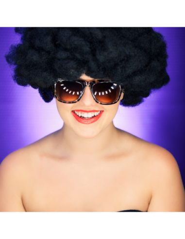 PERUKA WŁOSY CZARNE AFRO KARNAWAŁ...