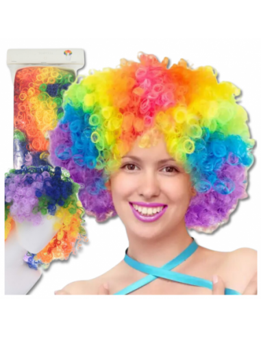 KOLOROWA PERUKA WŁOSY AFRO KARNAWAŁ...