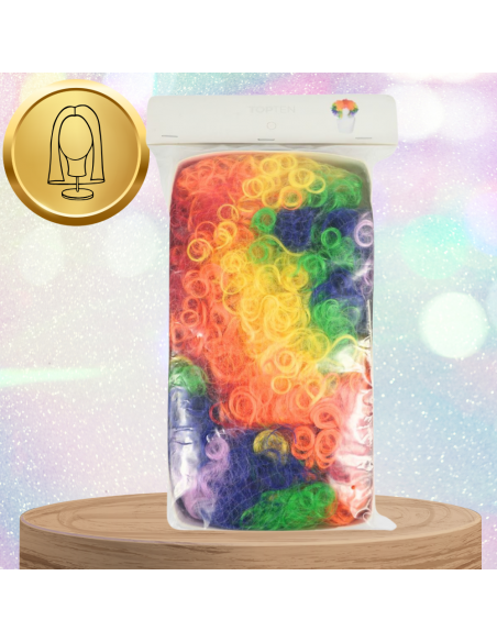 KOLOROWA PERUKA WŁOSY AFRO KARNAWAŁ PARTY FOTOBUDKA PANIEŃSKI URODZINY