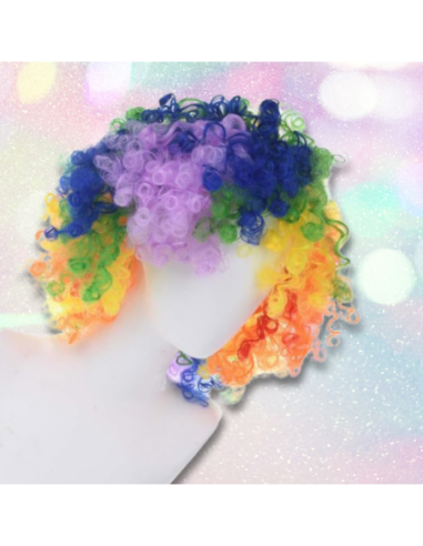 KOLOROWA PERUKA WŁOSY AFRO KARNAWAŁ...