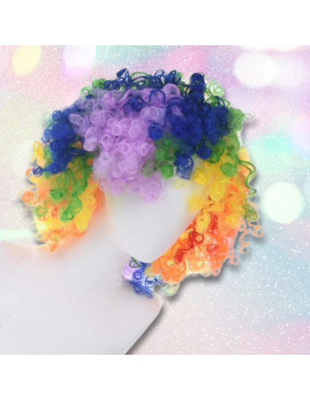 KOLOROWA PERUKA WŁOSY AFRO KARNAWAŁ PARTY FOTOBUDKA PANIEŃSKI URODZINY