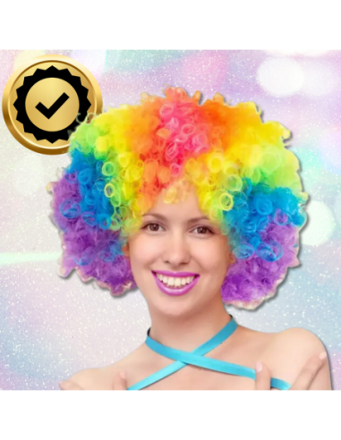 KOLOROWA PERUKA WŁOSY AFRO KARNAWAŁ...