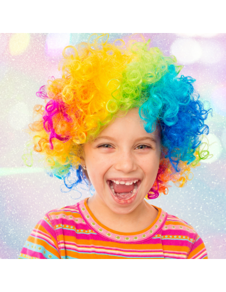 KOLOROWA PERUKA WŁOSY AFRO KARNAWAŁ PARTY FOTOBUDKA PANIEŃSKI URODZINY