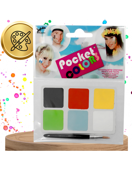 FARBY DO TWARZY ZMYWALNE FARBKI DO MALOWANIA CIAŁA ZESTAW KIESZONKOWY 6 KOLORÓW DZIECI