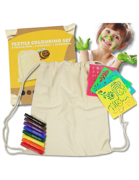 BAWEŁNIANA TORBA PLECAK WOREK  DO KOLOROWANIA DLA DZIECI DO SZKOŁY PRACE RĘCZNE