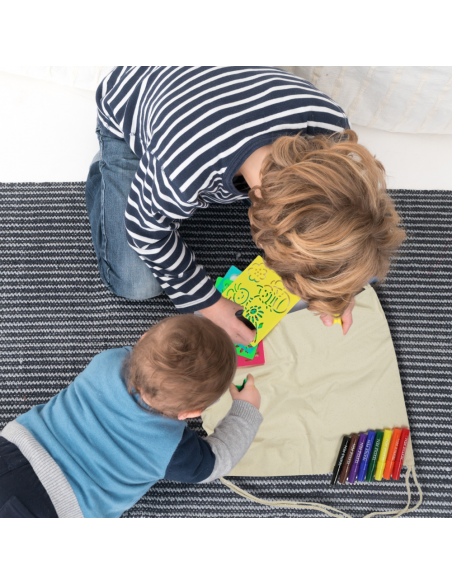 BAWEŁNIANA TORBA PLECAK WOREK  DO KOLOROWANIA DLA DZIECI DO SZKOŁY PRACE RĘCZNE