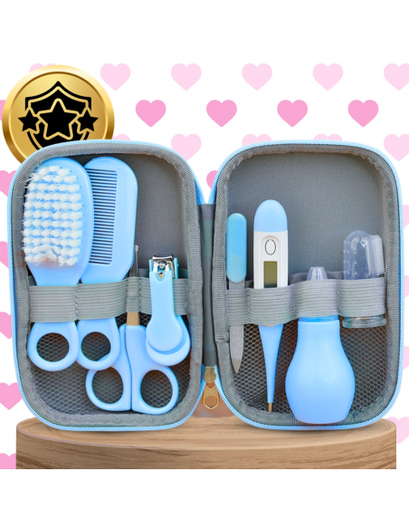 DUŻY ZESTAW KOSMETYCZNY PIELĘGNACYJNY DLA DZIECI NIEMOWLĄT + ETUI NICEkids NIEBIESKI