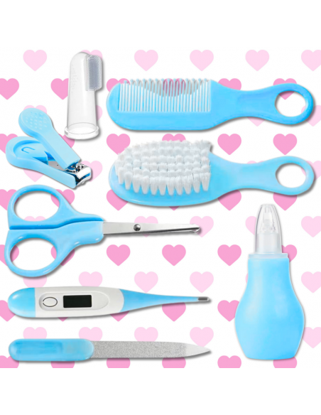 DUŻY ZESTAW KOSMETYCZNY PIELĘGNACYJNY DLA DZIECI NIEMOWLĄT + ETUI NICEkids NIEBIESKI