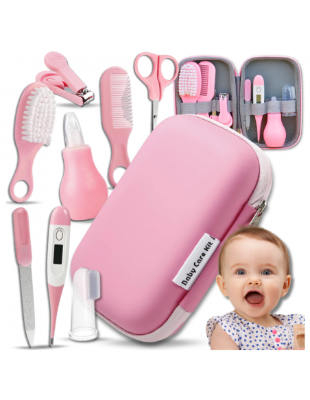 DUŻY ZESTAW KOSMETYCZNY PIELĘGNACYJNY DLA DZIECI NIEMOWLĄT + ETUI NICEkids RÓŻOWY