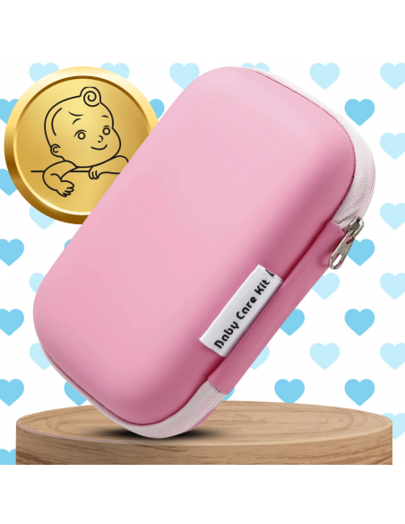 DUŻY ZESTAW KOSMETYCZNY PIELĘGNACYJNY DLA DZIECI NIEMOWLĄT + ETUI NICEkids RÓŻOWY