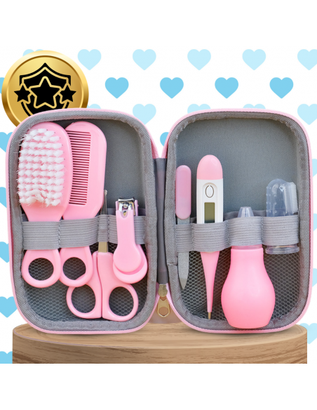 DUŻY ZESTAW KOSMETYCZNY PIELĘGNACYJNY DLA DZIECI NIEMOWLĄT + ETUI NICEkids RÓŻOWY